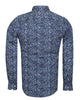 Blue Floral Print Pure Cotton Shirt-Makrom