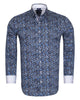 Blue Floral Print Pure Cotton Shirt-Makrom