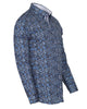 Blue Floral Print Pure Cotton Shirt-Makrom