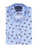 Blue Floral Print Short Sleeve Shirt-Makrom