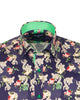 Blue Floral Print with Matching Handkerchief-Makrom