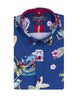 Blue Hawaiian Print Short Sleeve Shirt-Makrom