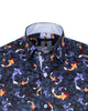 Blue Japanese Fish Print with Matching Handkerchief-Makrom