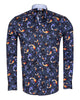 Blue Japanese Fish Print with Matching Handkerchief-Makrom