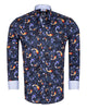 Blue Japanese Fish Print with Matching Handkerchief-Makrom