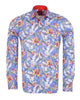 Blue Jasmine Flower Print Shirt-Makrom