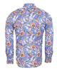 Blue Jasmine Flower Print Shirt-Makrom