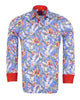 Blue Jasmine Flower Print Shirt-Makrom