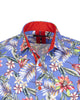 Blue Jasmine Flower Print Shirt-Makrom