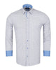 Blue Mosaic Print Men's Shirt-Makrom