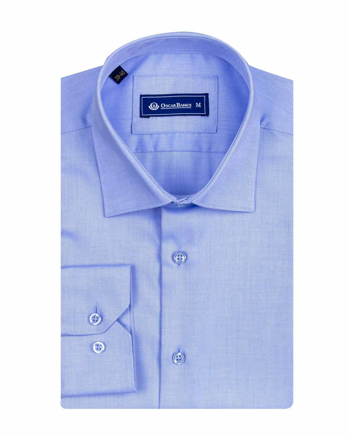 Blue Non Iron Plain Shirt-Makrom