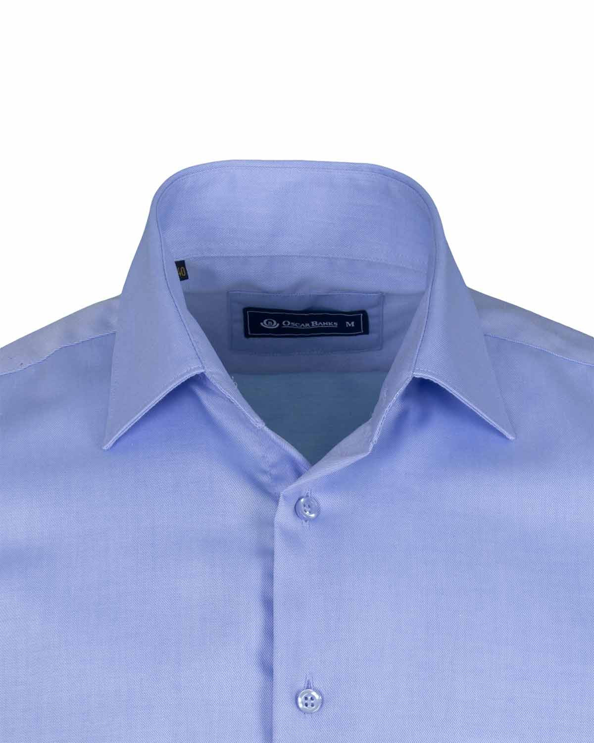 Blue Non Iron Plain Shirt-Makrom