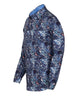Blue Paisley Crust Print Shirt with Matching Handkerchief-Makrom