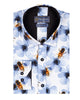 Blue Pure Cotton Honey Bee Print Men's Shirt-Makrom