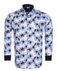 Blue Pure Cotton Honey Bee Print Men's Shirt-Makrom