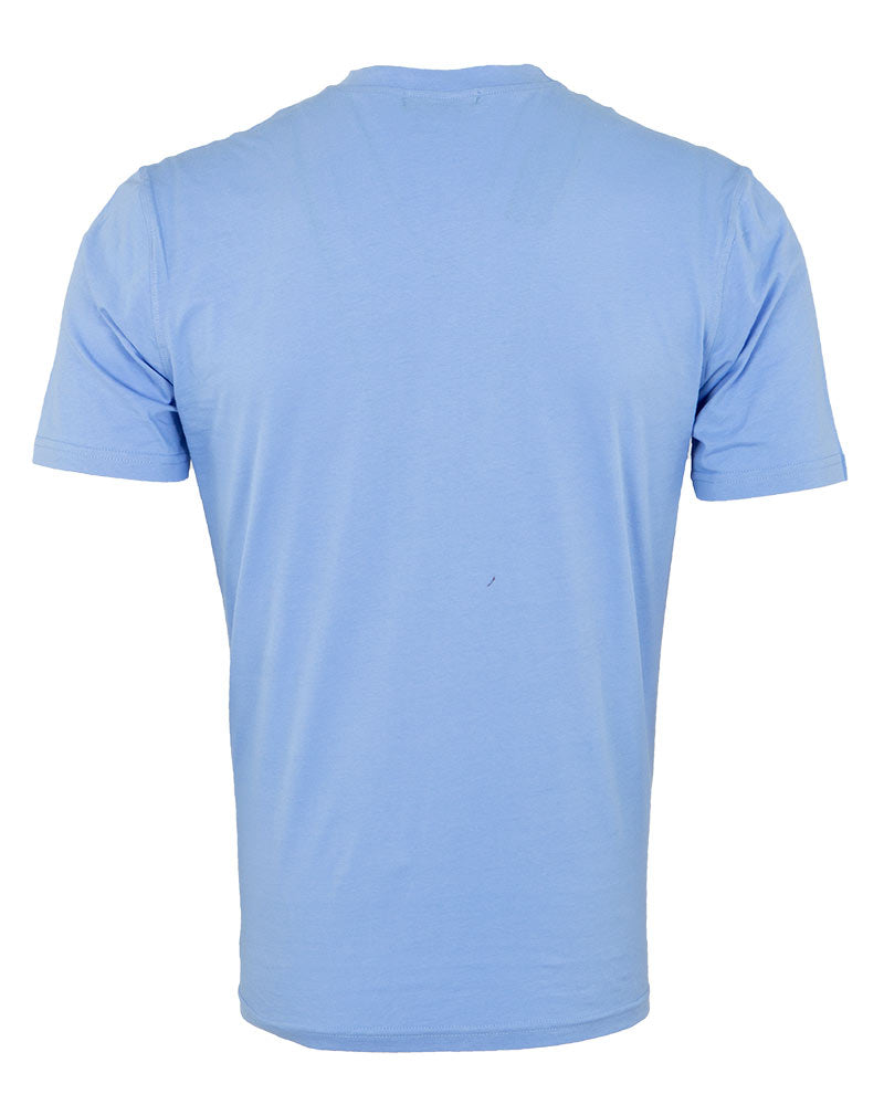 Blue Round Neck Plain T Shirt-Makrom