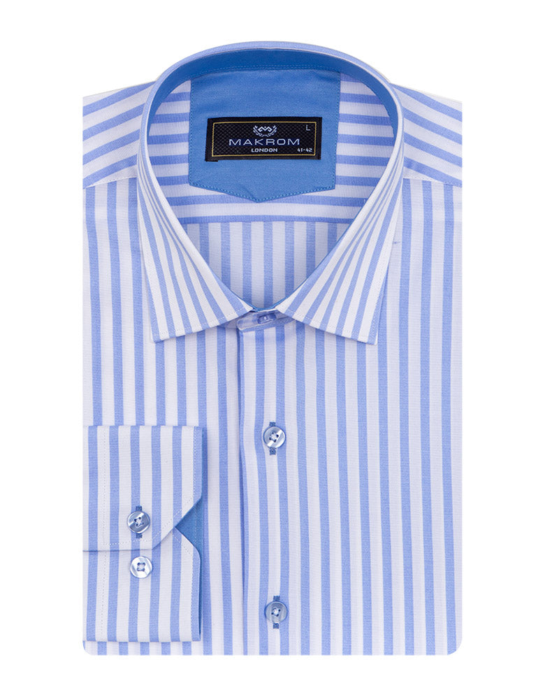 Blue Stripe Classic Men's Shirt-Makrom
