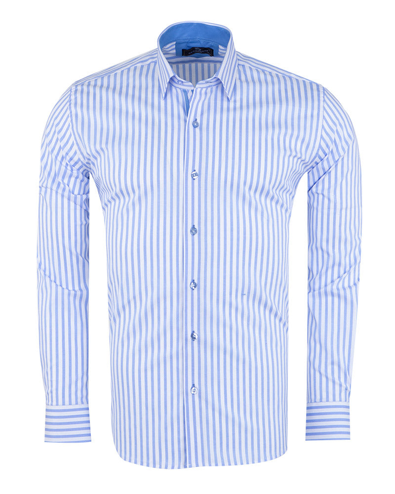 Blue Stripe Classic Men's Shirt-Makrom