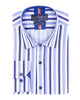 Blue Stripe Print Shirt with Matching Handkerchief-Makrom