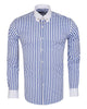 Blue Striped Men's Shirt Club Collar Pin Chain-Makrom