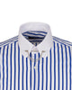 Blue Striped Men's Shirt Club Collar Pin Chain-Makrom