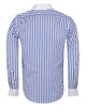 Blue Striped Men's Shirt Club Collar Pin Chain-Makrom