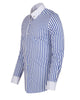 Blue Striped Men's Shirt Club Collar Pin Chain-Makrom