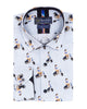 Blue Vespa Print Shirt with Matching Handkerchief-Makrom