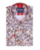 Brown Paisley Print Shirt with Matching Handkerchief-Makrom