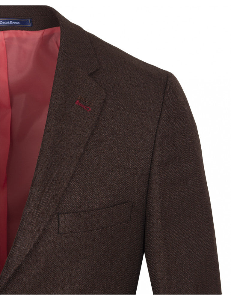 Brown Twill Design Blazer