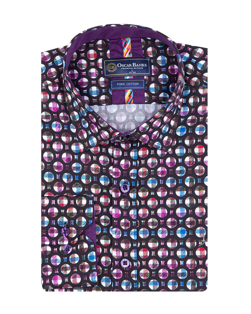 Bubble Print Shirt with Matching Handkerchief-Makrom