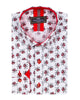 Burgundy Floral Print Men's Shirt-Makrom