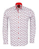 Burgundy Floral Print Men's Shirt-Makrom