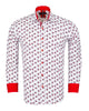 Burgundy Floral Print Men's Shirt-Makrom