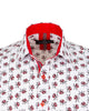 Burgundy Floral Print Men's Shirt-Makrom