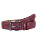 Burgundy Leather Dotted Design Belt-Makrom