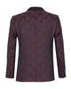 Burgundy Paisley Contrasting Lapel Blazer & Waistcoat-Makrom