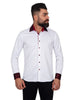 Burgundy Paisley Embroidery Design Collar & Cuff Shirt-Makrom