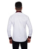 Burgundy Paisley Embroidery Design Collar & Cuff Shirt-Makrom