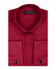 Burgundy Plain Double Cuff Shirt-Makrom
