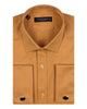 Camel Plain Double Cuff Shirt-Makrom