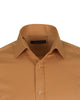 Camel Plain Double Cuff Shirt-Makrom