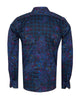 Check Paisley Print Men's Shirt with Matching Handkerchief-Makrom