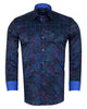 Check Paisley Print Men's Shirt with Matching Handkerchief-Makrom