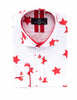 Christmas White Star Print Men's Shirt-Makrom