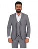 Grey Classic Plain 3 Piece Men's Suit