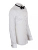 Classic Plain Wing Collar Bow Tie Men's Shirt-Makrom