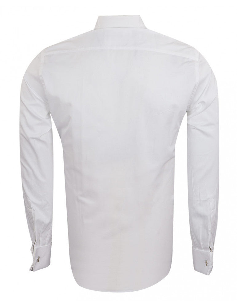 Classic Plain Wing Collar Bow Tie Men's Shirt-Makrom