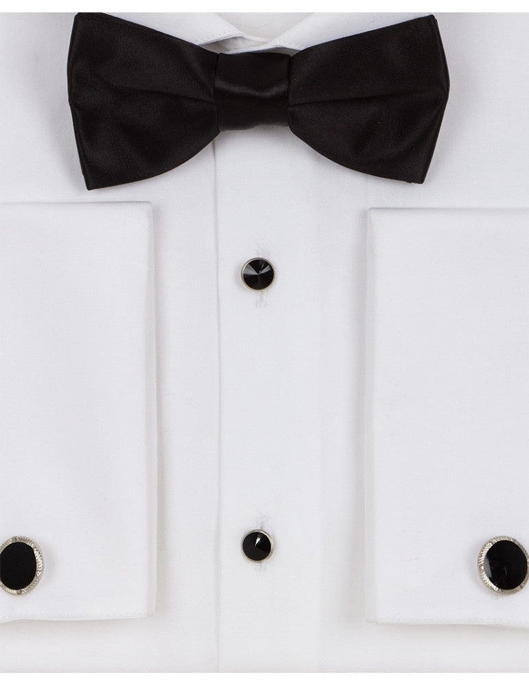 Classic Plain Wing Collar Bow Tie Men's Shirt