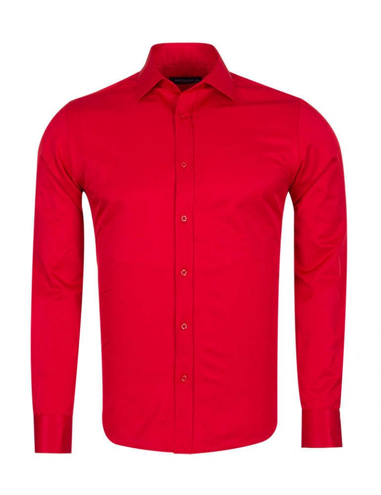 Red Classic Single Cuff Men's Shirt